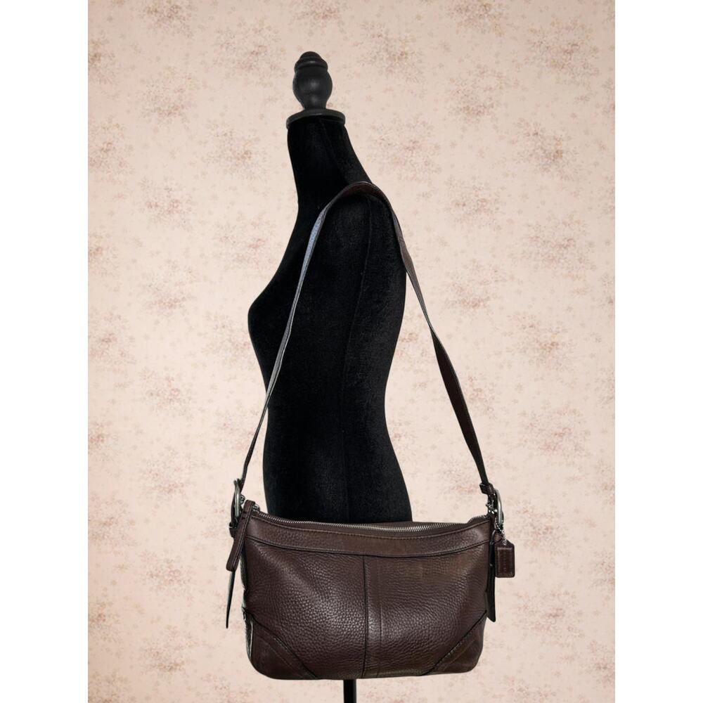 Coach Vintage Pebbled Leather Chocolate Crossbody Shoulder bag